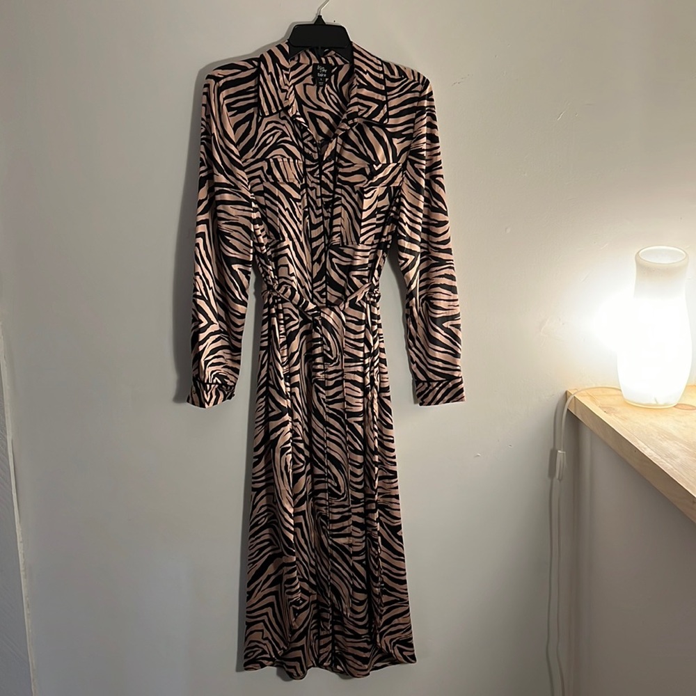 Bar III satin shirt dress